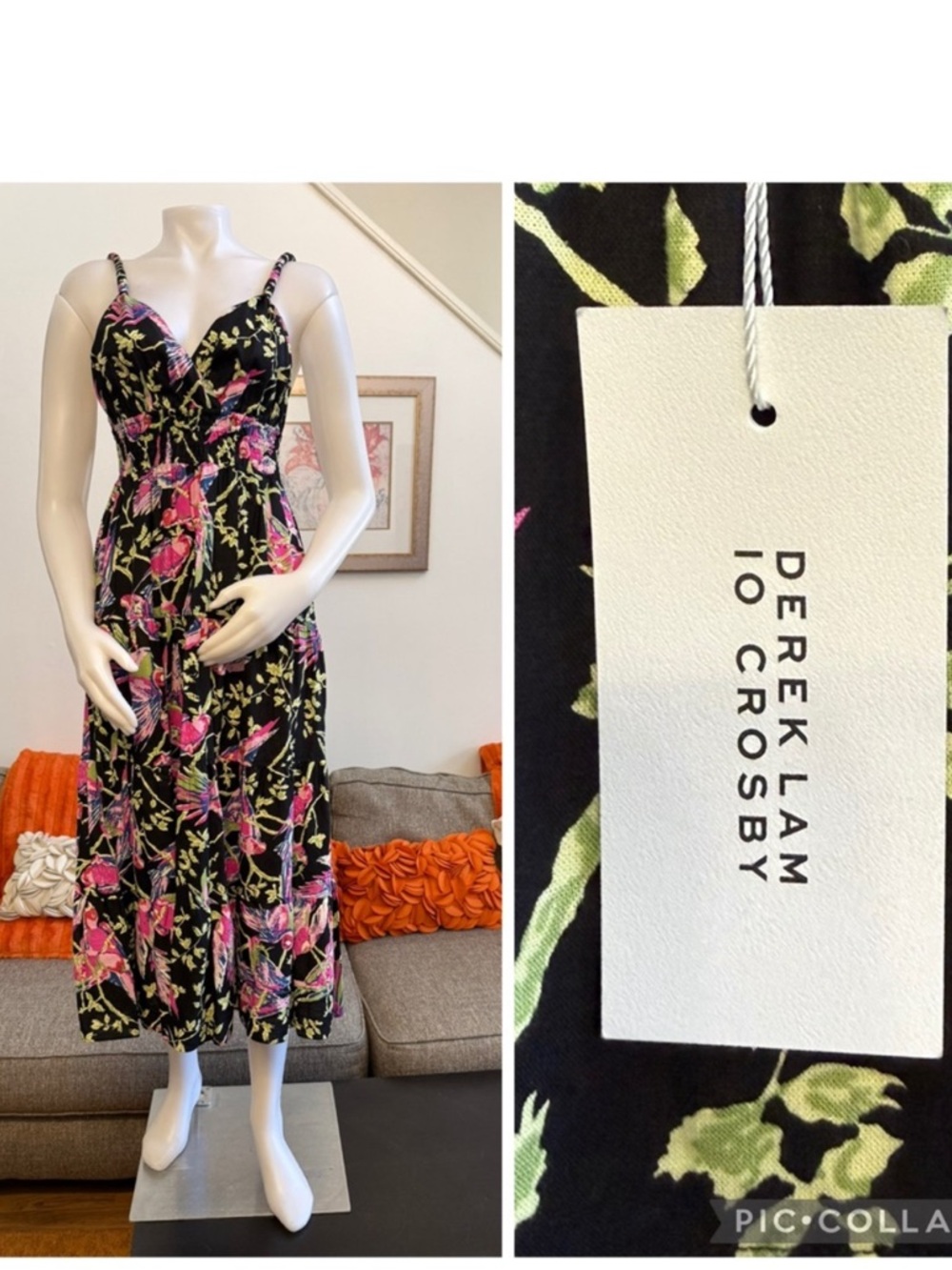 NWT Derek Lam 10 Crosby Cecelia Linen Blend Tiered Maxi Dress $550 MSRP